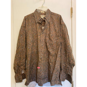 Natural Issue Men's 80's Vintage Paisley Pattern thick material brown tan M size